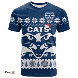 custom personalised cats football christmas t shirt geelong aboriginal painting