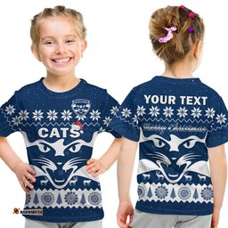 custom personalised cats football christmas t shirt geelong aboriginal painting