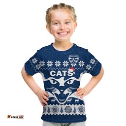 custom personalised cats football christmas t shirt geelong aboriginal painting