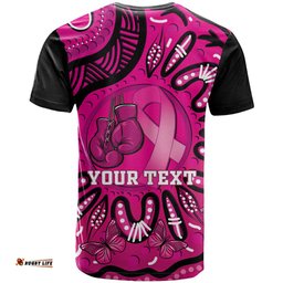 personalised australia breast cancer t shirt pink boxing ribbon be strong and fight on