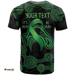 green kangaroo ribbon aboriginal personalised t shirt depression awareness