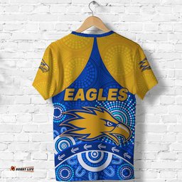 west coast eagles t shirt indigenous version blue