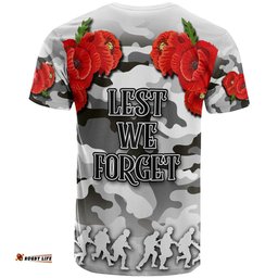 Amazing Aussie St. George Illawarra Dragons Anzac Custom T-shirt - Poppies Flower Saint Lest We Forget T-shirt