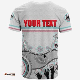custom personalised panthers rugby t shirt aboriginal 2023 white style