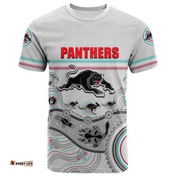 custom personalised panthers rugby t shirt aboriginal 2023 white style