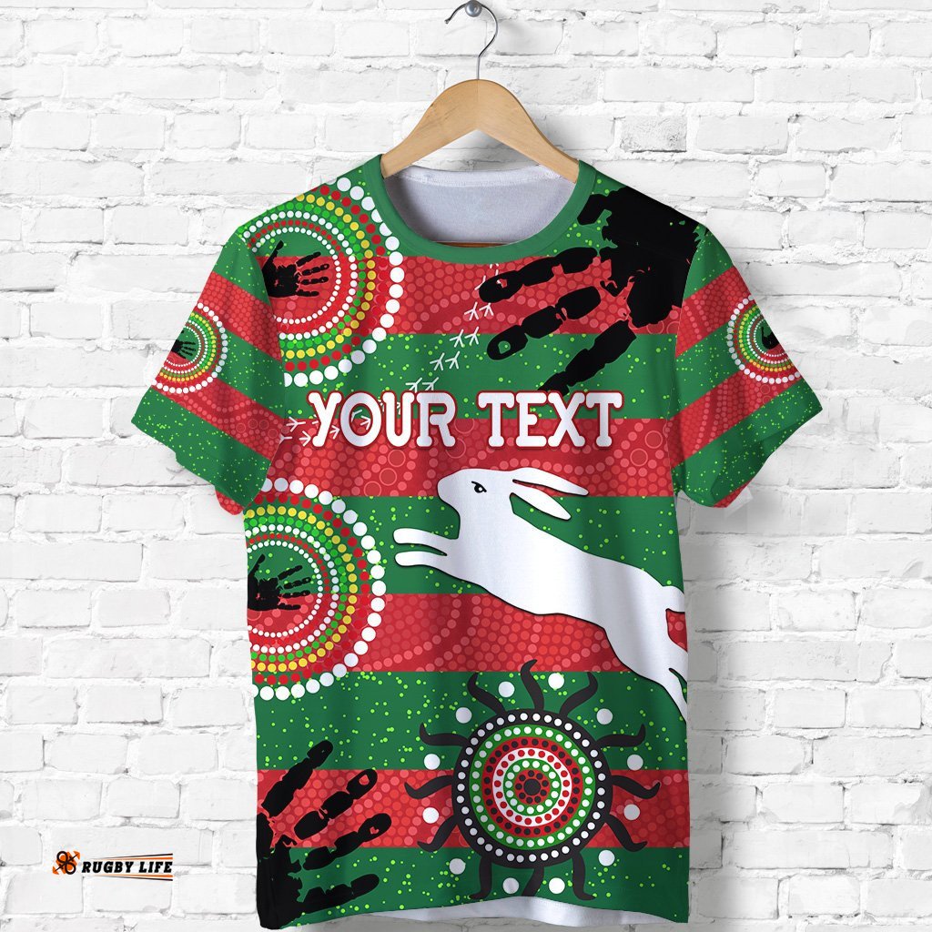 custom personalised naidoc rabbitohs t shirt aboriginal vibes