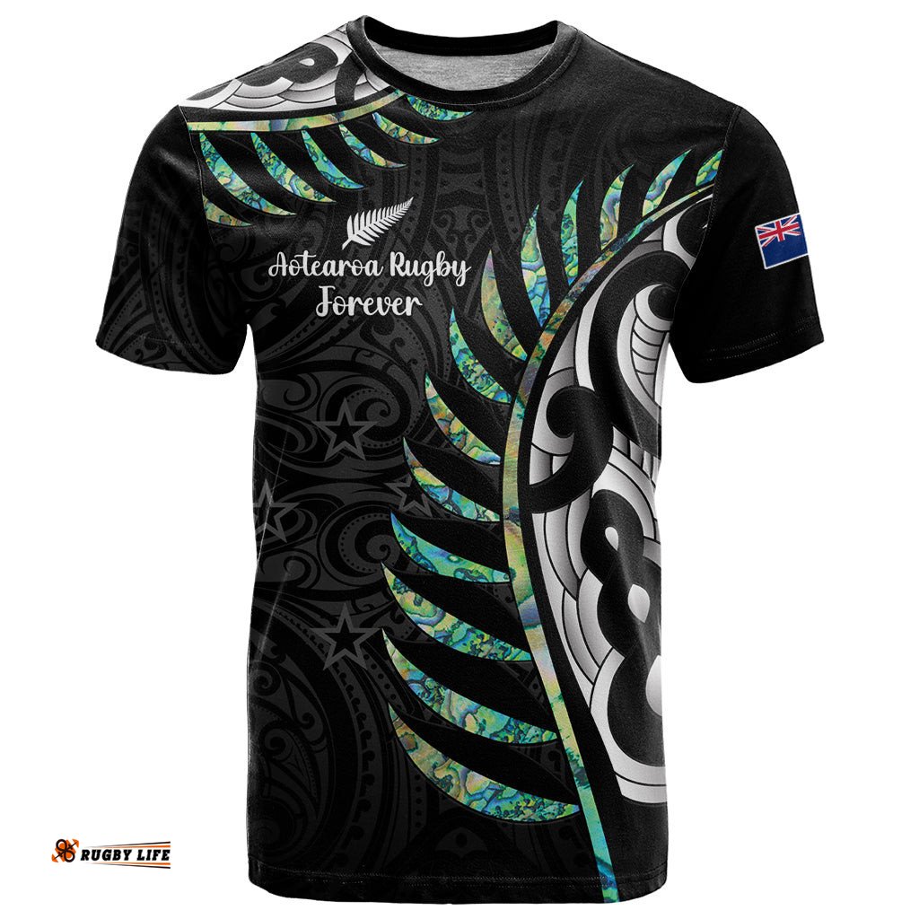 personalised new zealand silver fern rugby t shirt paua shell with champions trophy history nz forever