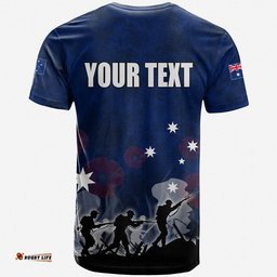 custom personalised australia anzac day t shirt rosemary in heart