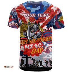personalised knights anzac day t shirt aboriginal rising sun dt02