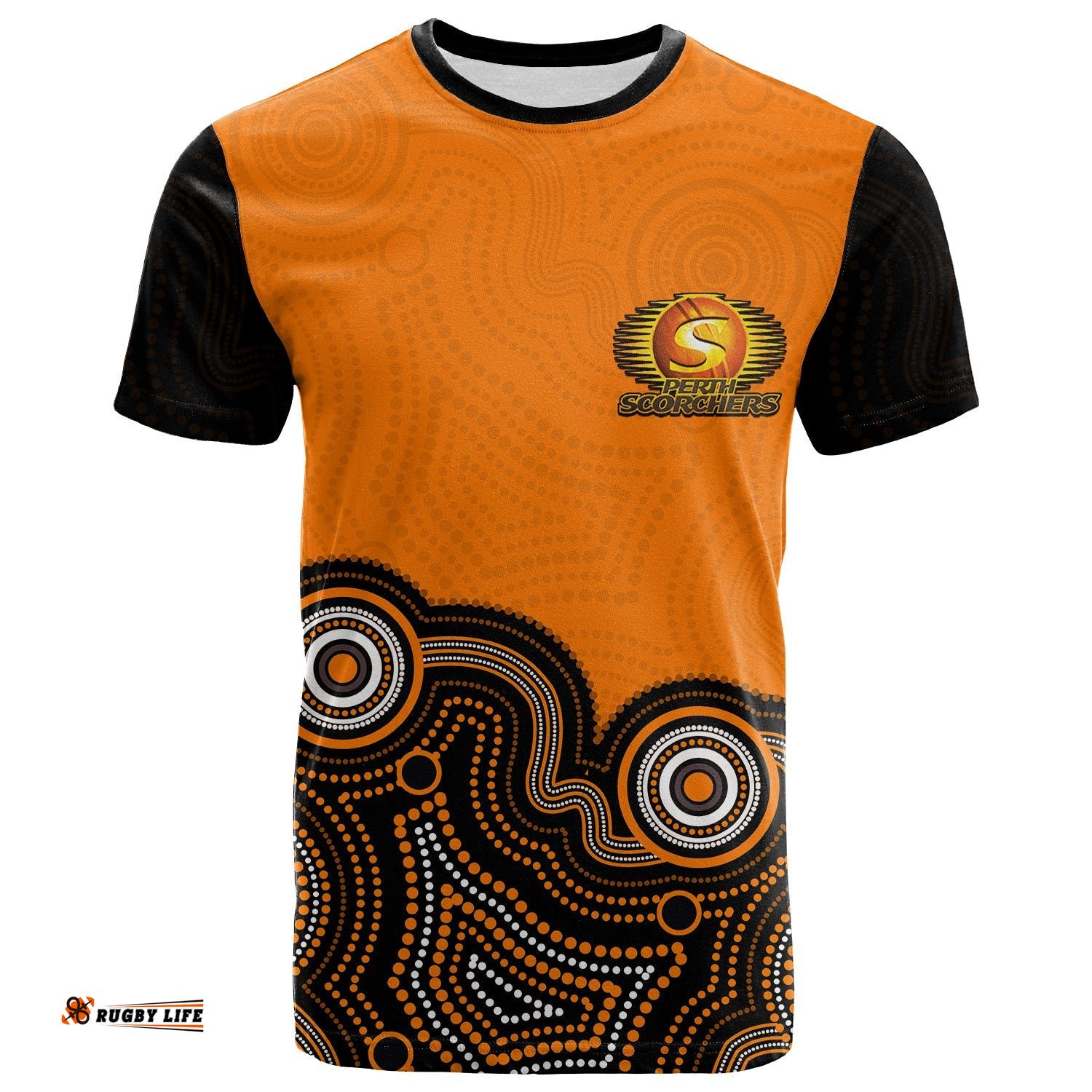 custom personalised and numberperth scorchers t shirt cricket aboriginal style