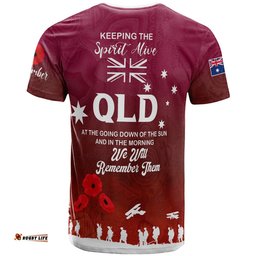 australia queensland anzac custom t shirt keeping the spirit alive t shirt