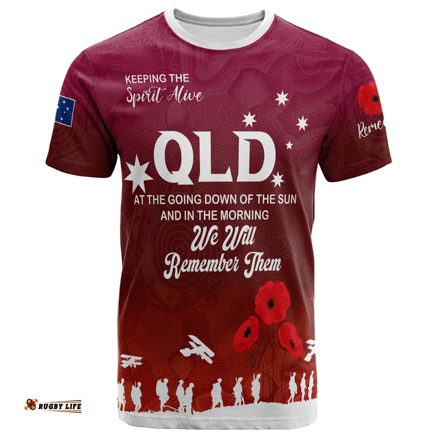 australia queensland anzac custom t shirt keeping the spirit alive t shirt