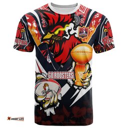 roosters premierships rugby t shirt custom go roosters super champion claw scratch aboriginal culture t shirt