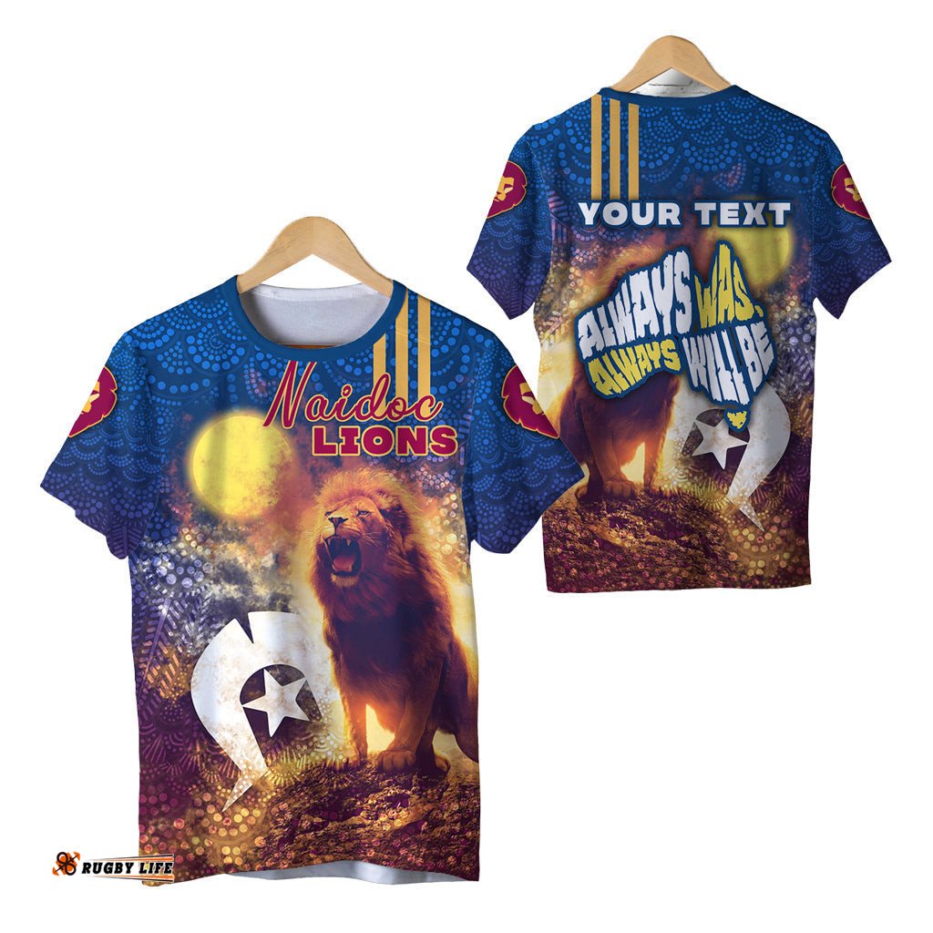 custom personalised brisbane t shirt lions naidoc week 3d sport style
