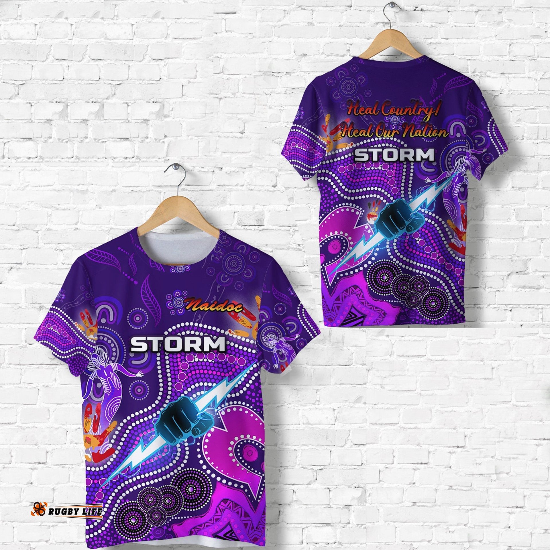 melbourne storm t shirt naidoc heal country heal our nation