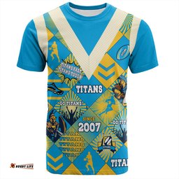 Amazing Aussie Gold Coast Titans Sport T-Shirt - Argyle Patterns Style Tough Fan Rugby For Life