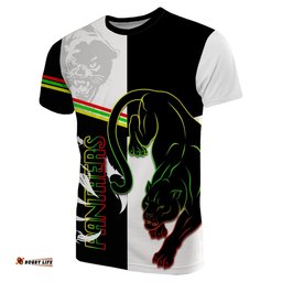 custom personalisedpanthers t shirt claws half black white style