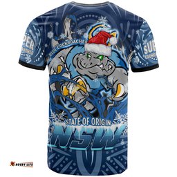 Amazing Aussie Cockroaches  Christmas T-shirt - Custom NSW Blues Cockroaches Mascot With Aboriginal Inspired Christmas T-shirt