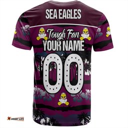 Amazing Aussie Manly Warringah Sea Eagles T-Shirt - Eat Sleep Repeat With Tropical Patterns