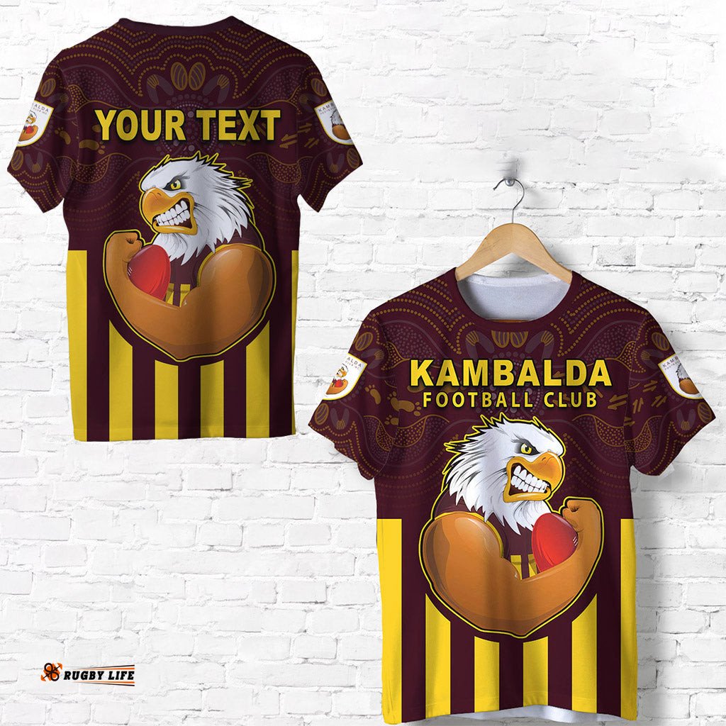 custom personalised kambalda football club t shirt goldfields football indigenous eagles