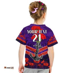 custom personalised dockers football anzac t shirt lest we forget