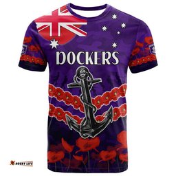 custom personalised dockers football anzac t shirt lest we forget