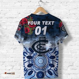 custom personalised carlton blues anzac t shirt indigenous vibes