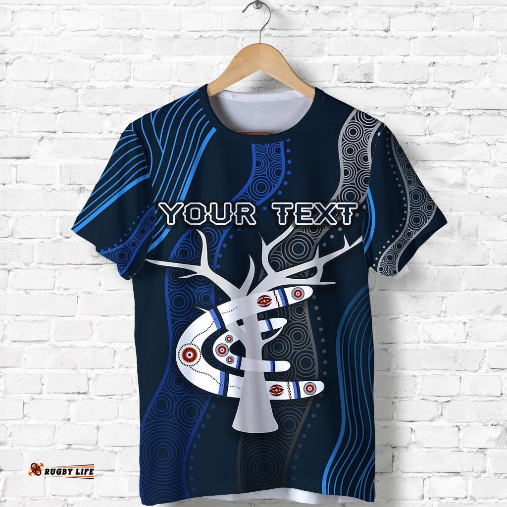 custom personalised carlton t shirt blues free style indigenous