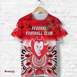 federal football club anzac t shirt indigenous vibes