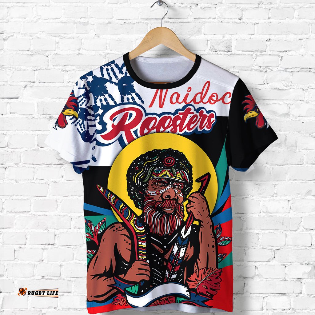 australia roosters naidoc week t shirt indigenous style
