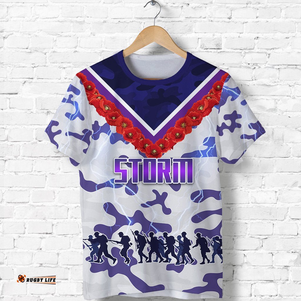 melbourne storm t shirt anzac day white version