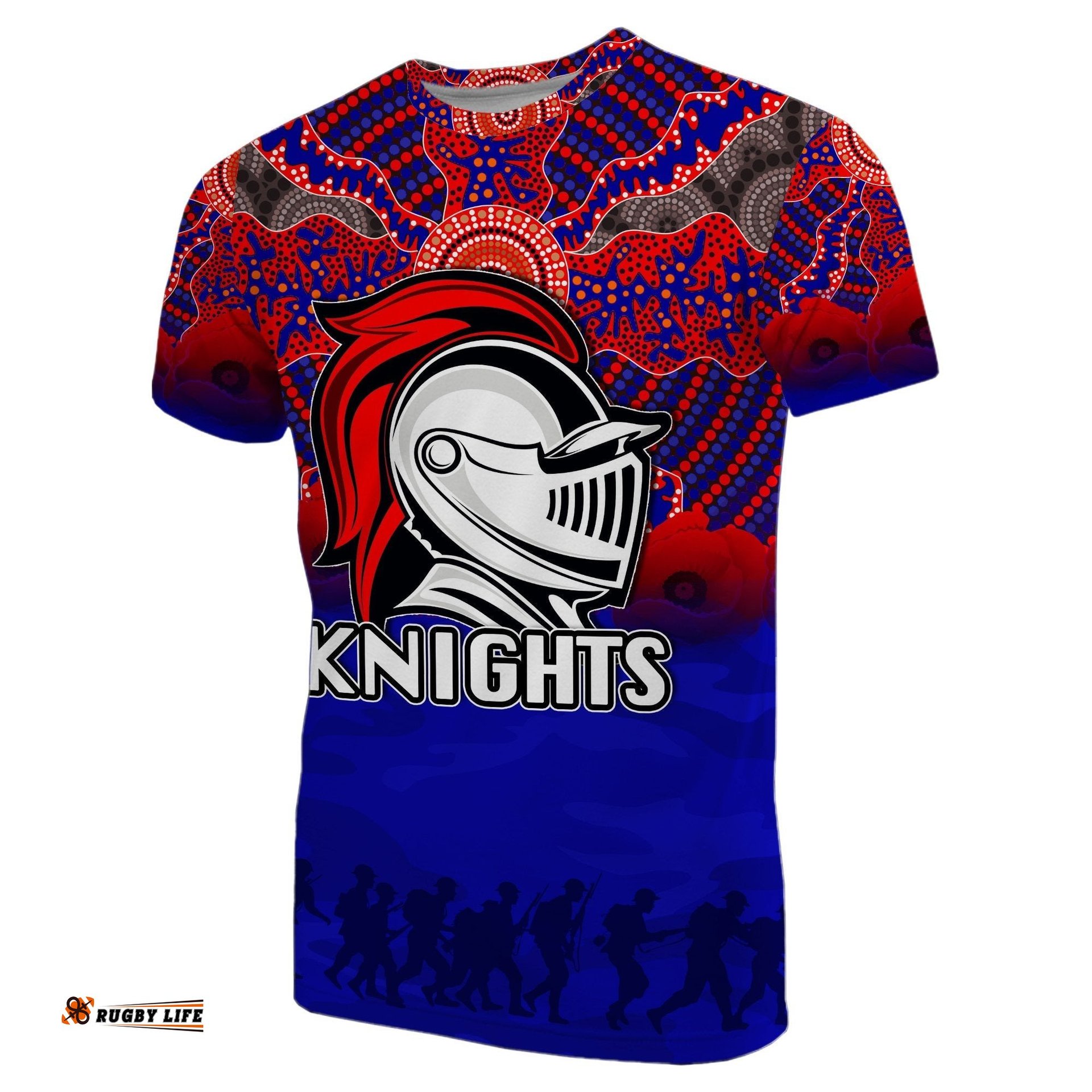 knights t shirt aboriginal anzac day