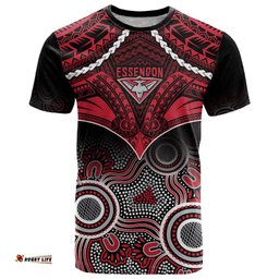 essendon football t shirt bombers aboriginal mix polynesian pattern