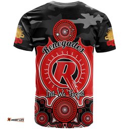 melbourne renegades anzac 2024 t shirt lest we forget poppy mix camouflage