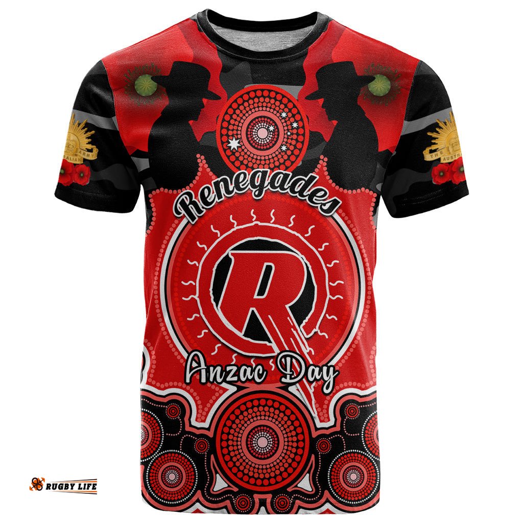 melbourne renegades anzac 2024 t shirt lest we forget poppy mix camouflage
