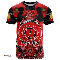 melbourne renegades anzac 2024 t shirt lest we forget poppy mix camouflage