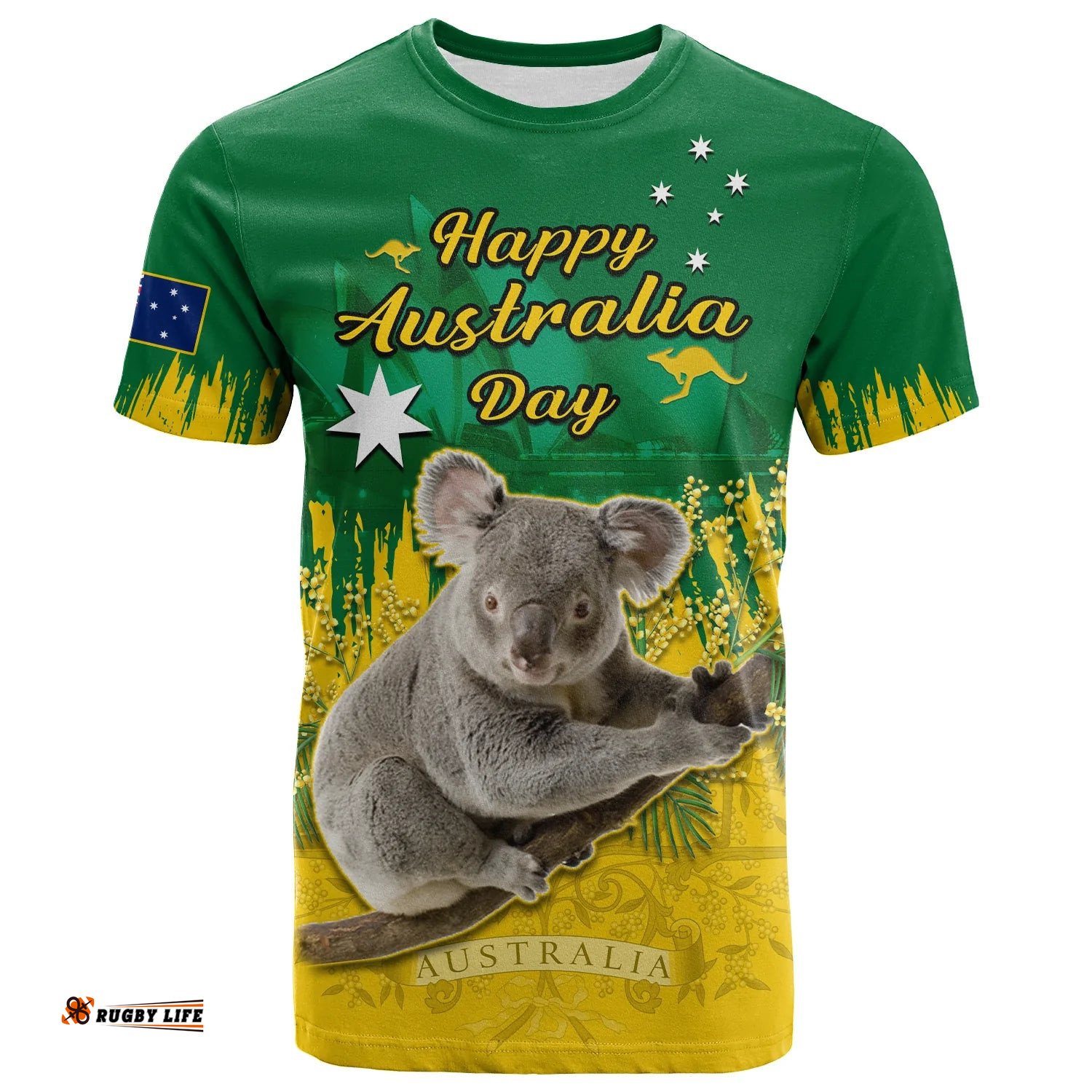custom personalised australia day t shirt koala sydney opera house national color
