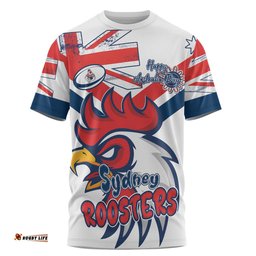 Amazing Aussie Sydney Roosters T-Shirt - Happy Australia Day We Are One And Free V2