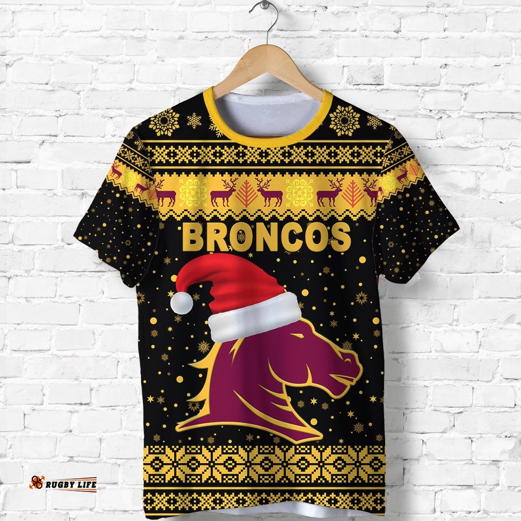 brisbane t shirt broncos christmas unique vibes black