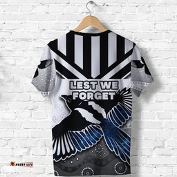 magpies t shirt collingwood anzac day special version