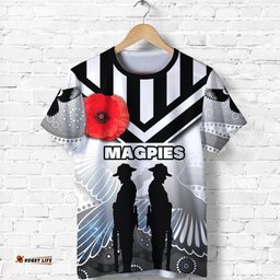 magpies t shirt collingwood anzac day special version