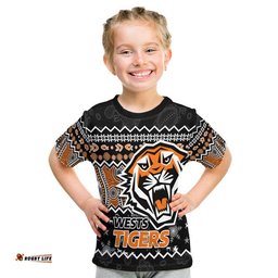 custom personalised wests tigers aboriginal christmas vibe black version t shirt