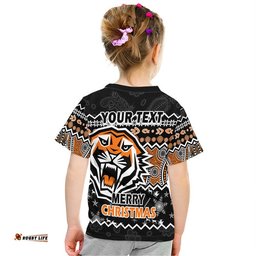 custom personalised wests tigers aboriginal christmas vibe black version t shirt