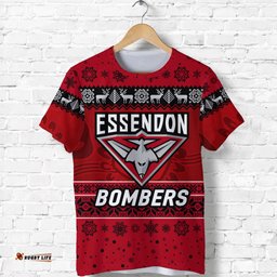 essendon bombers t shirt christmas simple style red