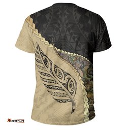 maori silver fern t shirt paua shell shirt signatrue