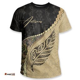 maori silver fern t shirt paua shell shirt signatrue