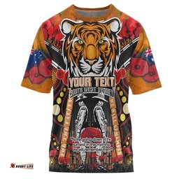 Amazing Aussie Wests Tigers Anzac Custom T-shirt - Remembrance Wests Tigers Anzac Day With Poppy Flower