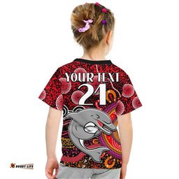 custom personalised dolphins rugby t shirt aboriginal dots