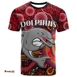 custom personalised dolphins rugby t shirt aboriginal dots