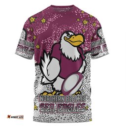 Amazing Aussie Manly Warringah Sea Eagles T-shirt - Team With Dot And Star Patterns For Tough Fan T-shirt